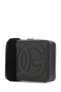 Dolce & Gabbana Men Dark Grey Leather Crossbody Bag