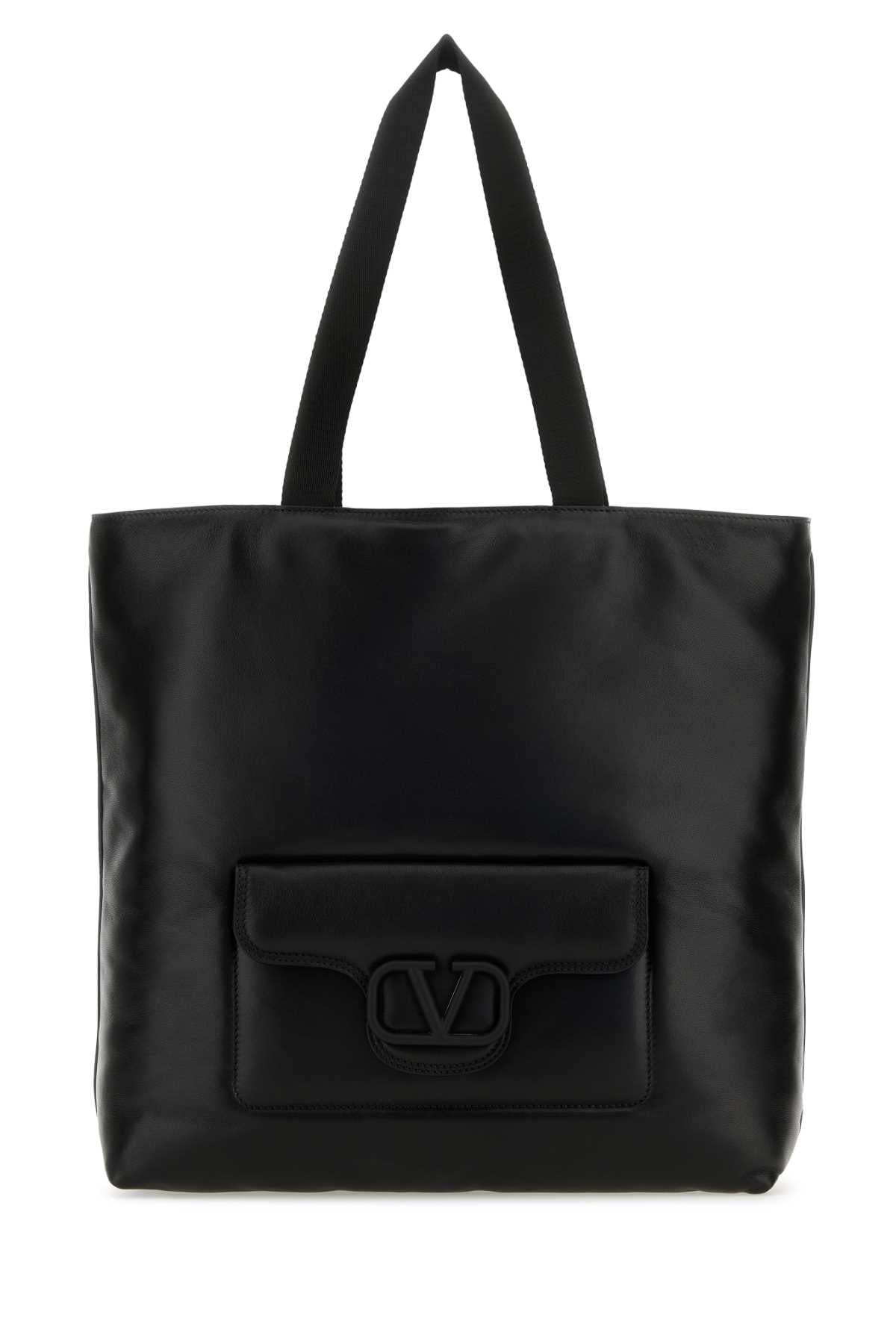 VALENTINO GARAVANI Valentino Garavani Men Black Nappa Leather Valentino Garavani Noir Shopping Bag