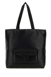 VALENTINO GARAVANI Valentino Garavani Men Black Nappa Leather Valentino Garavani Noir Shopping Bag