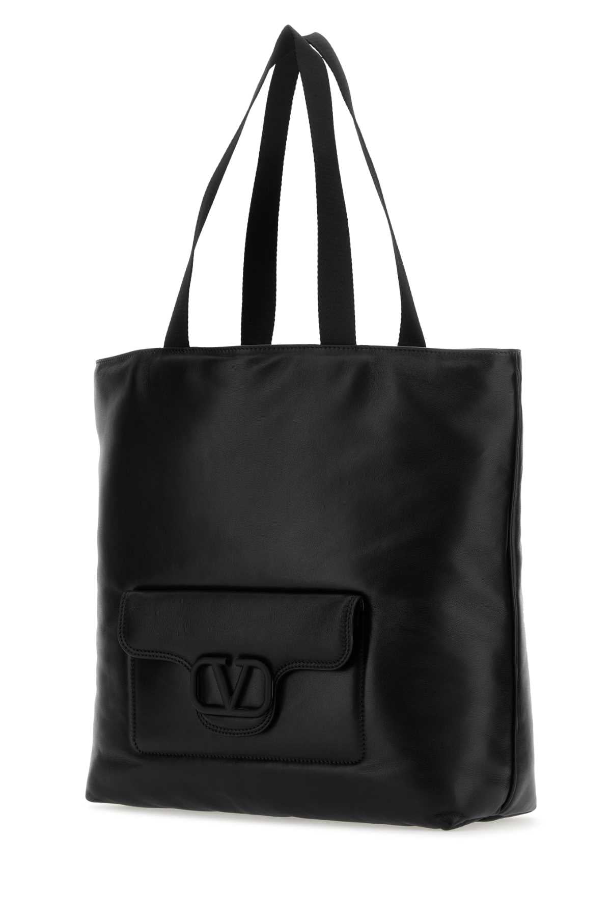 VALENTINO GARAVANI Valentino Garavani Men Black Nappa Leather Valentino Garavani Noir Shopping Bag