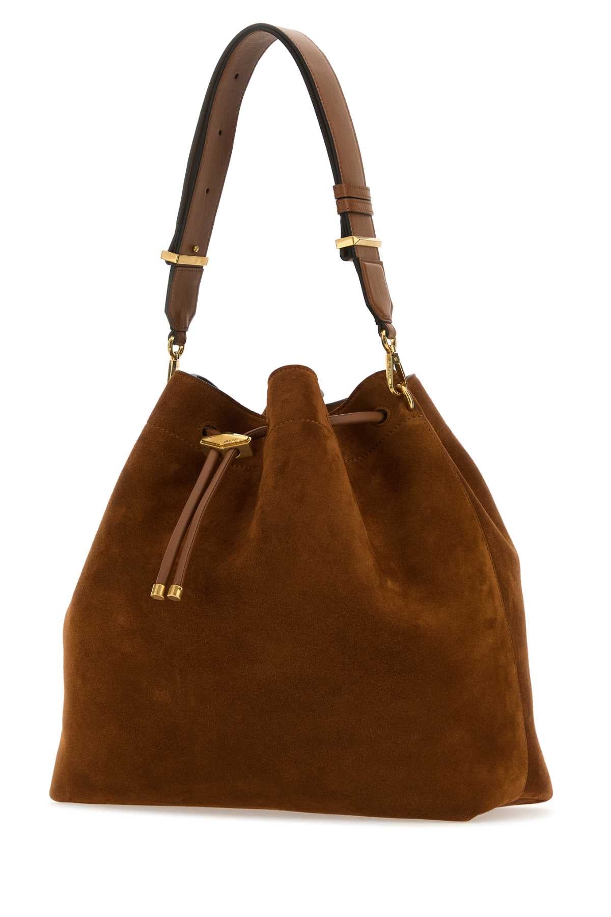 JIMMY CHOO Jimmy Choo Women Caramel Suede Bon Bon Bucket Bag
