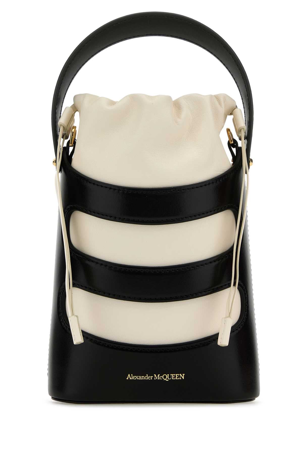 ALEXANDER MCQUEEN Alexander Mcqueen Women Two-Tone Leather Mini The Rise Bucket Bag