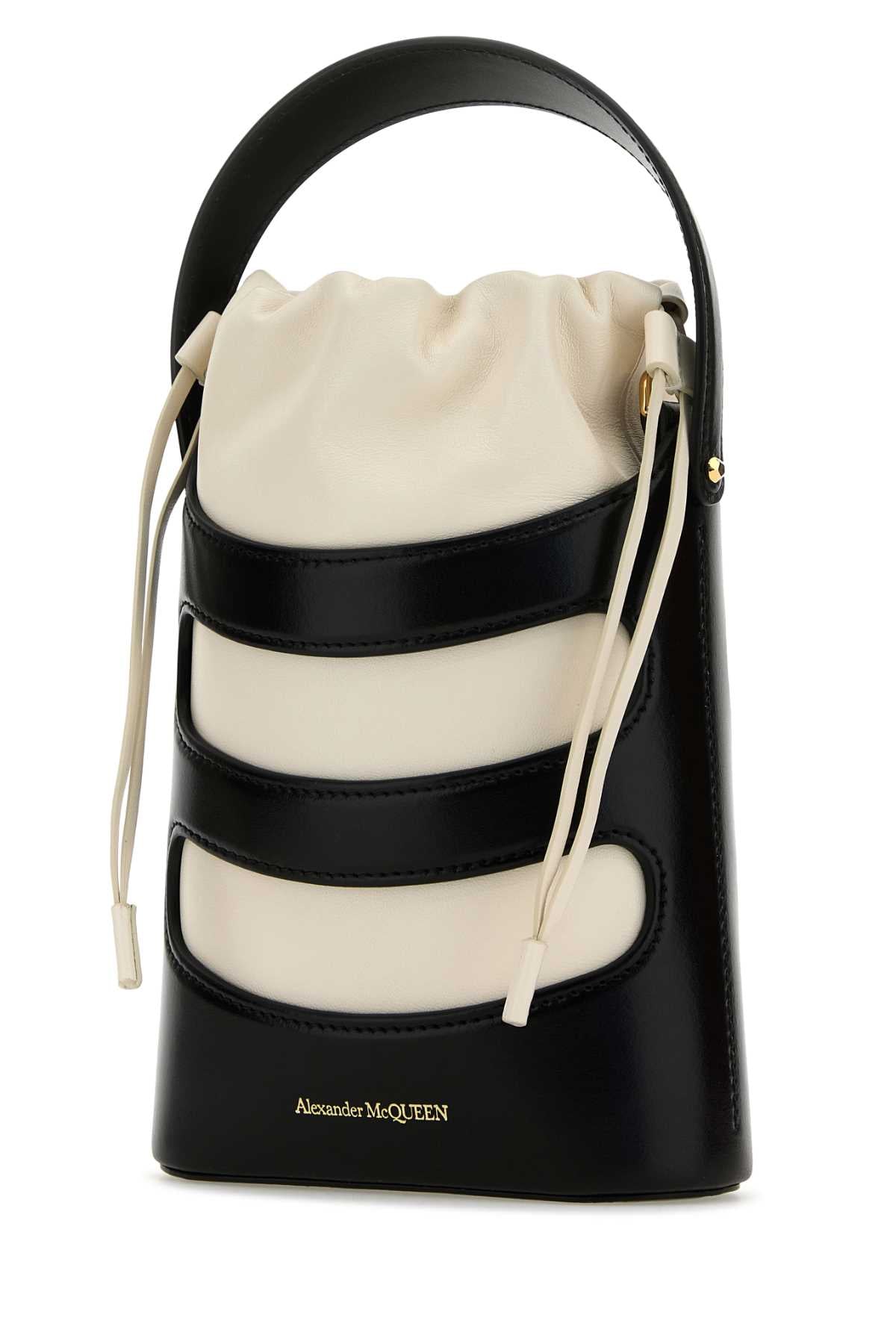 ALEXANDER MCQUEEN Alexander Mcqueen Women Two-Tone Leather Mini The Rise Bucket Bag