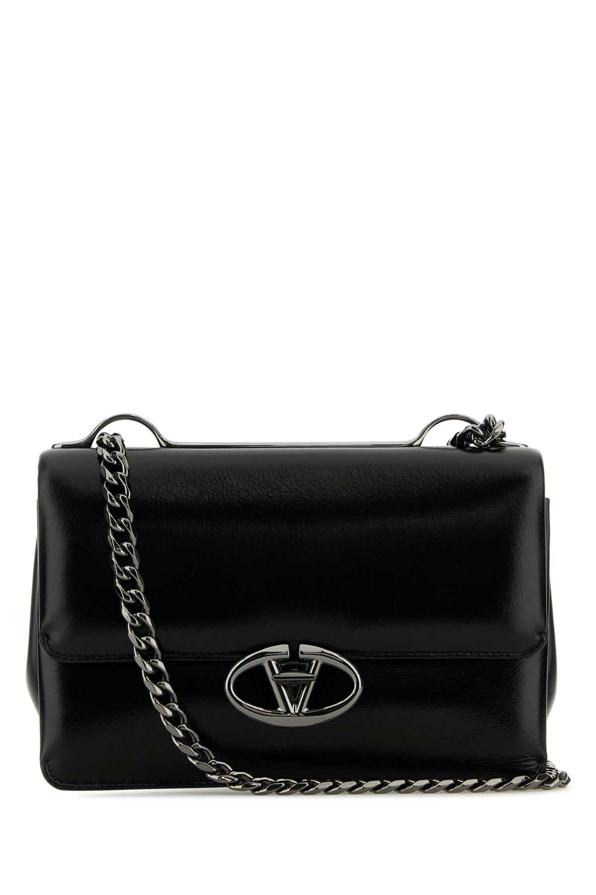 VALENTINO GARAVANI Valentino Garavani Women Black Leather Small Vlogo Shoulder Bag