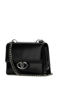 VALENTINO GARAVANI Valentino Garavani Women Black Leather Small Vlogo Shoulder Bag