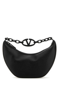 VALENTINO GARAVANI Valentino Garavani Women Black Leather Hobo Vlogo Moon Handbag