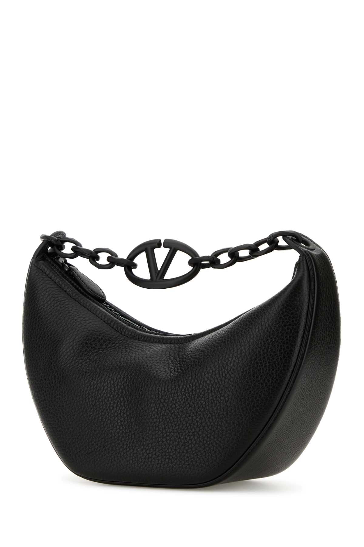 VALENTINO GARAVANI Valentino Garavani Women Black Leather Hobo Vlogo Moon Handbag