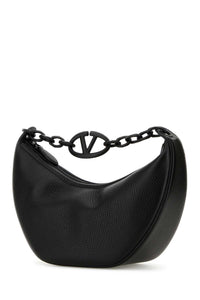 VALENTINO GARAVANI Valentino Garavani Women Black Leather Hobo Vlogo Moon Handbag