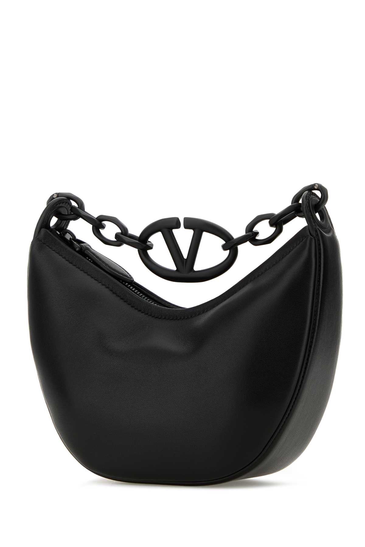 VALENTINO GARAVANI Valentino Garavani Women Black Leather Hobo Vlogo Moon Handbag