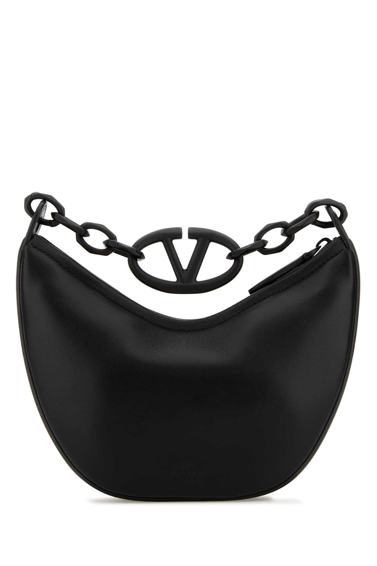 VALENTINO GARAVANI Valentino Garavani Women Black Leather Hobo Vlogo Moon Handbag