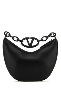 VALENTINO GARAVANI Valentino Garavani Women Black Leather Hobo Vlogo Moon Handbag