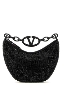 Valentino Garavani Women Embellished Leather Hobo Vlogo Moon Handbag