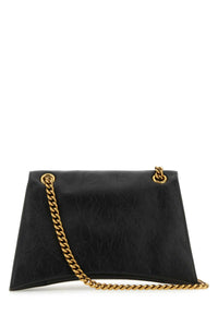 BALENCIAGA Balenciaga Women Black Leather Medium Crush Shoulder Bag