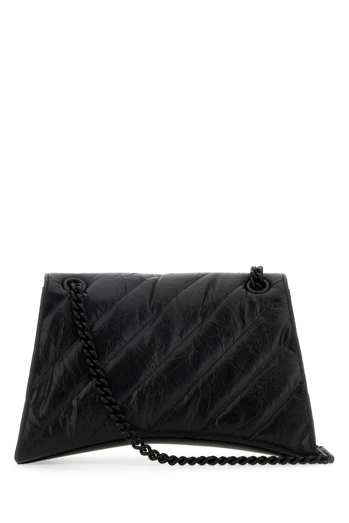 BALENCIAGA Balenciaga Women Black Leather Medium Crush Shoulder Bag