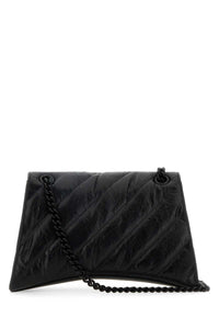 BALENCIAGA Balenciaga Women Black Leather Medium Crush Shoulder Bag