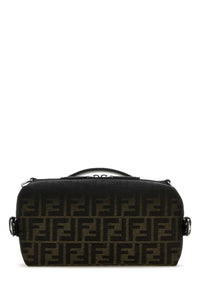 Fendi Men Embroidered Fabric Small Fendi Siesta Ff Eclissi Handbag
