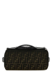 Fendi Men Embroidered Fabric Small Fendi Siesta Ff Eclissi Handbag