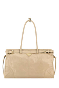 Prada Women Light Pink Leather Shoulder Bag