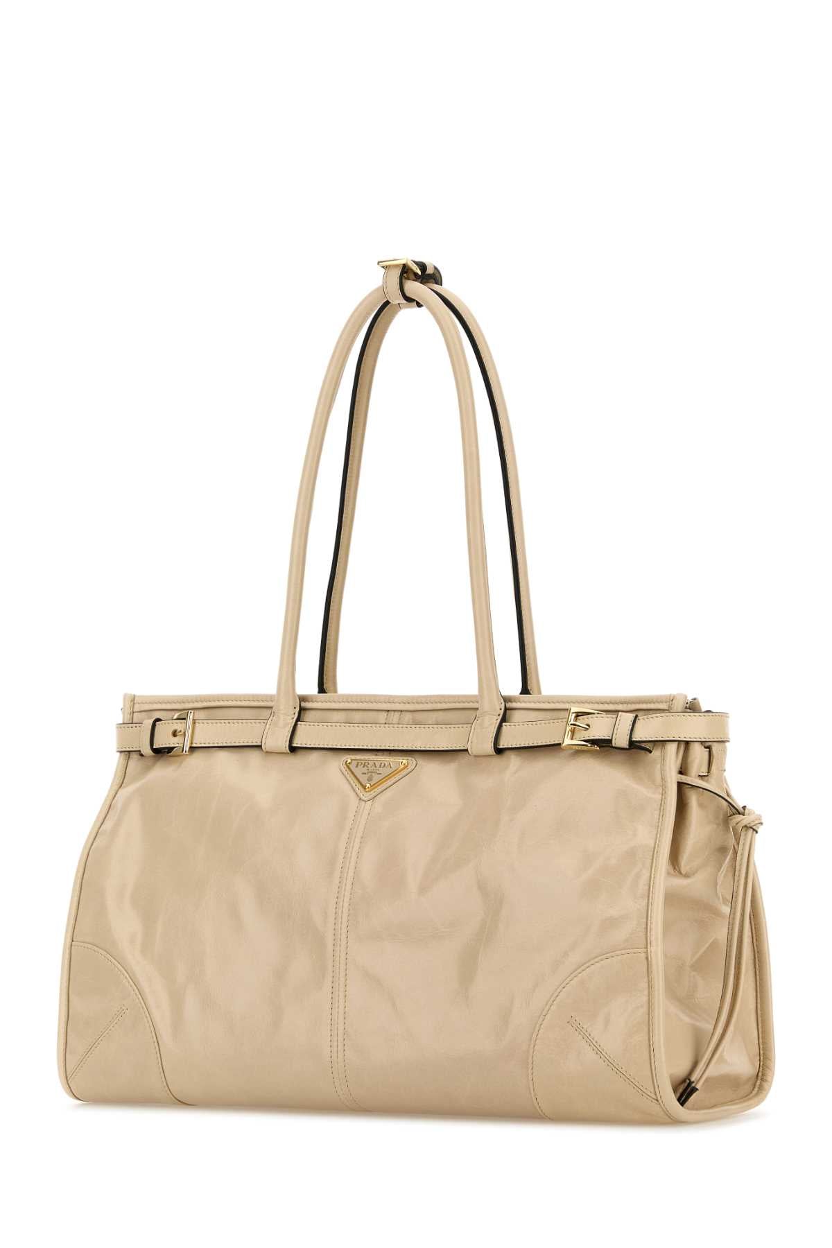 Prada Women Light Pink Leather Shoulder Bag