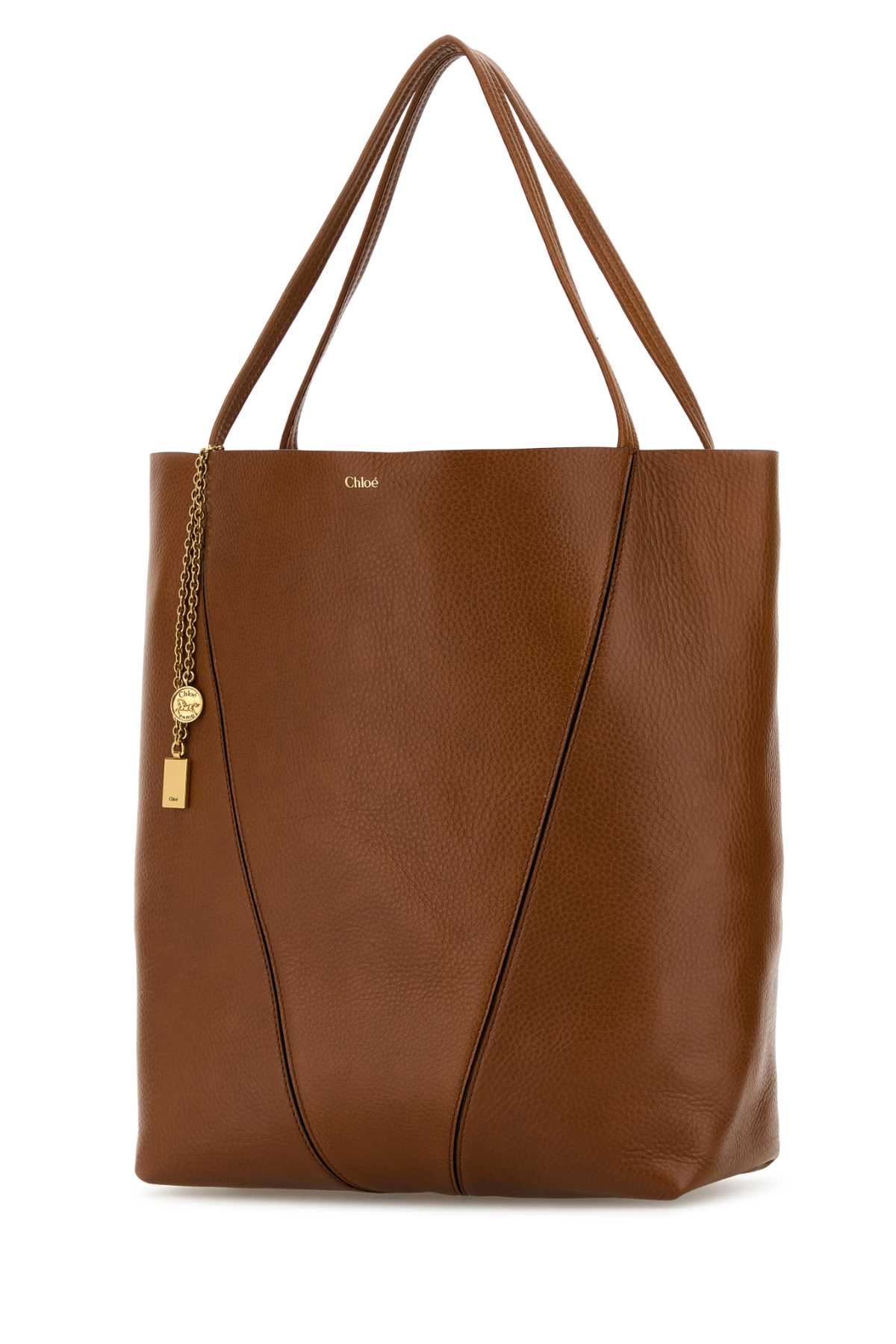 CHLOE Chloe Women Caramel Leather Large Spin Shopping Bag
