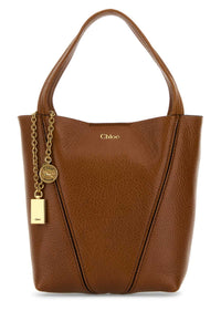 CHLOE Chloe Women Caramel Leather Small Spin Shopping Bag