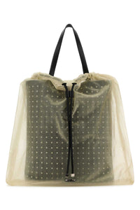 ALEXANDER MCQUEEN Alexander Mcqueen Women Two-Tone Leather And Tulle Nebula Shopping Bag