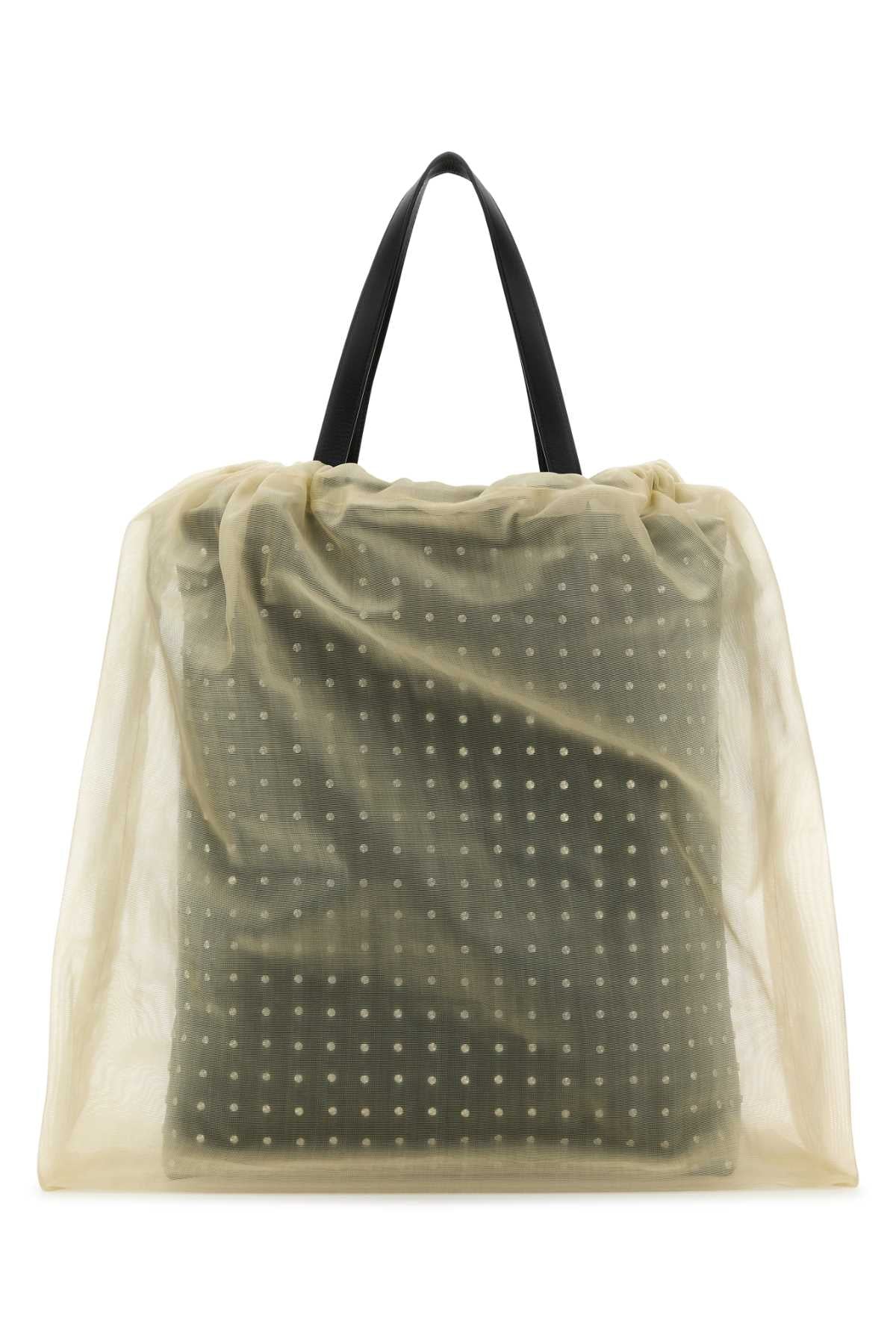 ALEXANDER MCQUEEN Alexander Mcqueen Women Two-Tone Leather And Tulle Nebula Shopping Bag