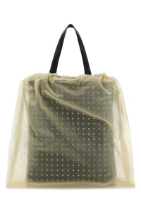 ALEXANDER MCQUEEN Alexander Mcqueen Women Two-Tone Leather And Tulle Nebula Shopping Bag