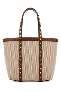 VALENTINO GARAVANI Valentino Garavani Women Two-Tone Canvas Medium Rockstud Handbag