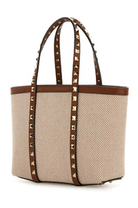 VALENTINO GARAVANI Valentino Garavani Women Two-Tone Canvas Medium Rockstud Handbag