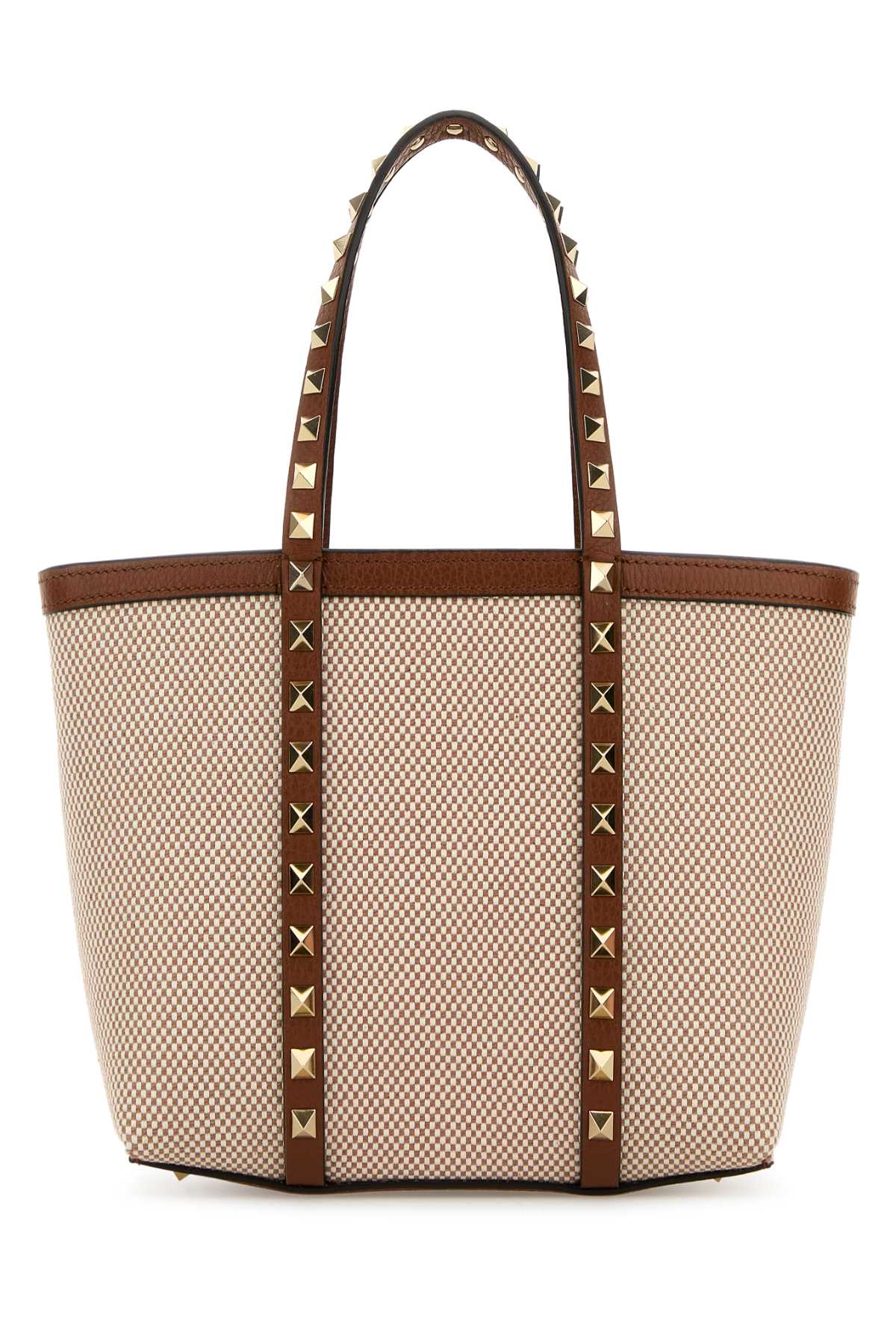 VALENTINO GARAVANI Valentino Garavani Women Two-Tone Canvas Medium Rockstud Handbag