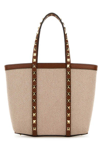 VALENTINO GARAVANI Valentino Garavani Women Two-Tone Canvas Medium Rockstud Handbag