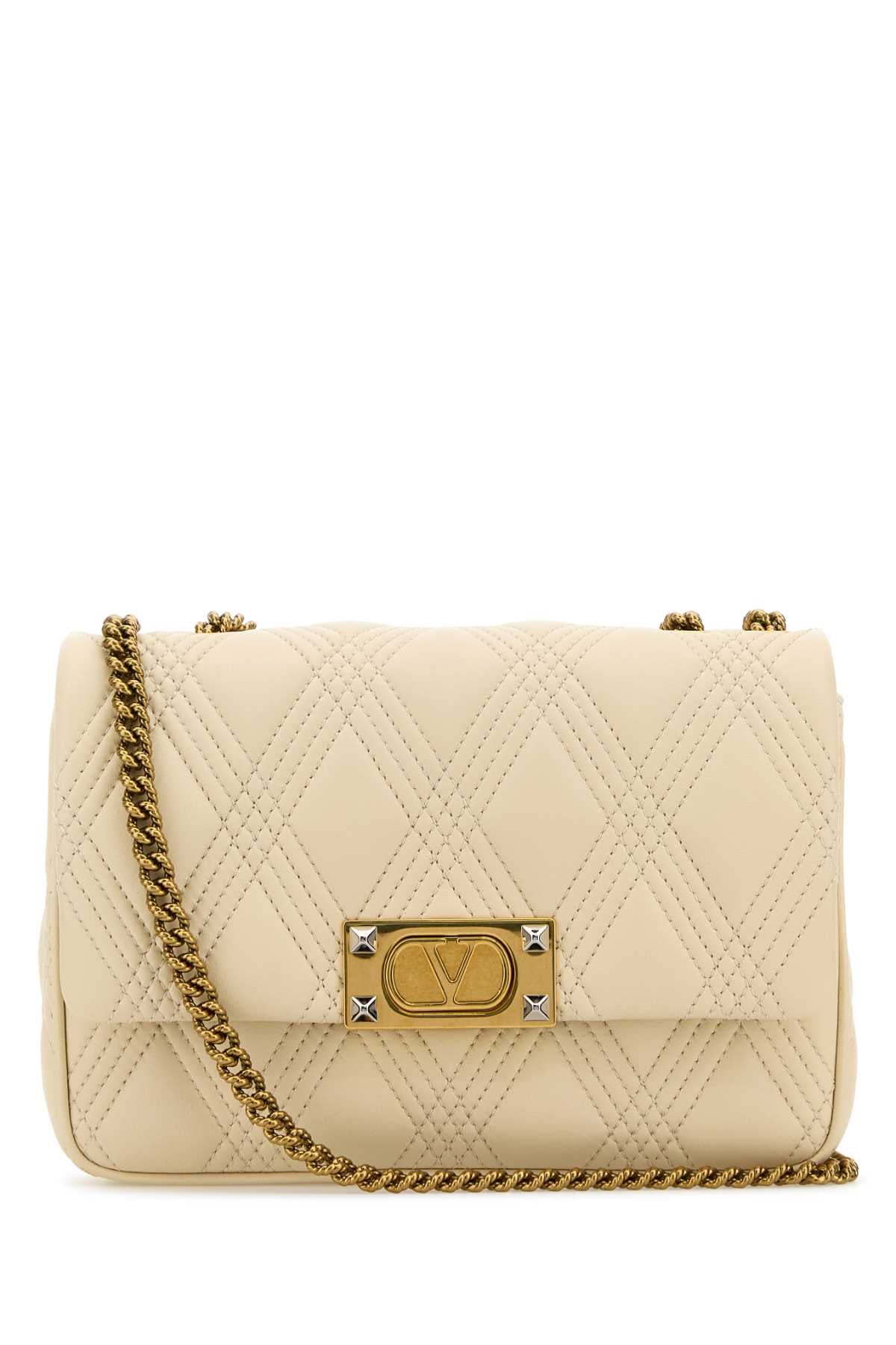 Valentino Garavani Women Ivory Nappa Leather Medium Quiltie 67 Shoulder Bag