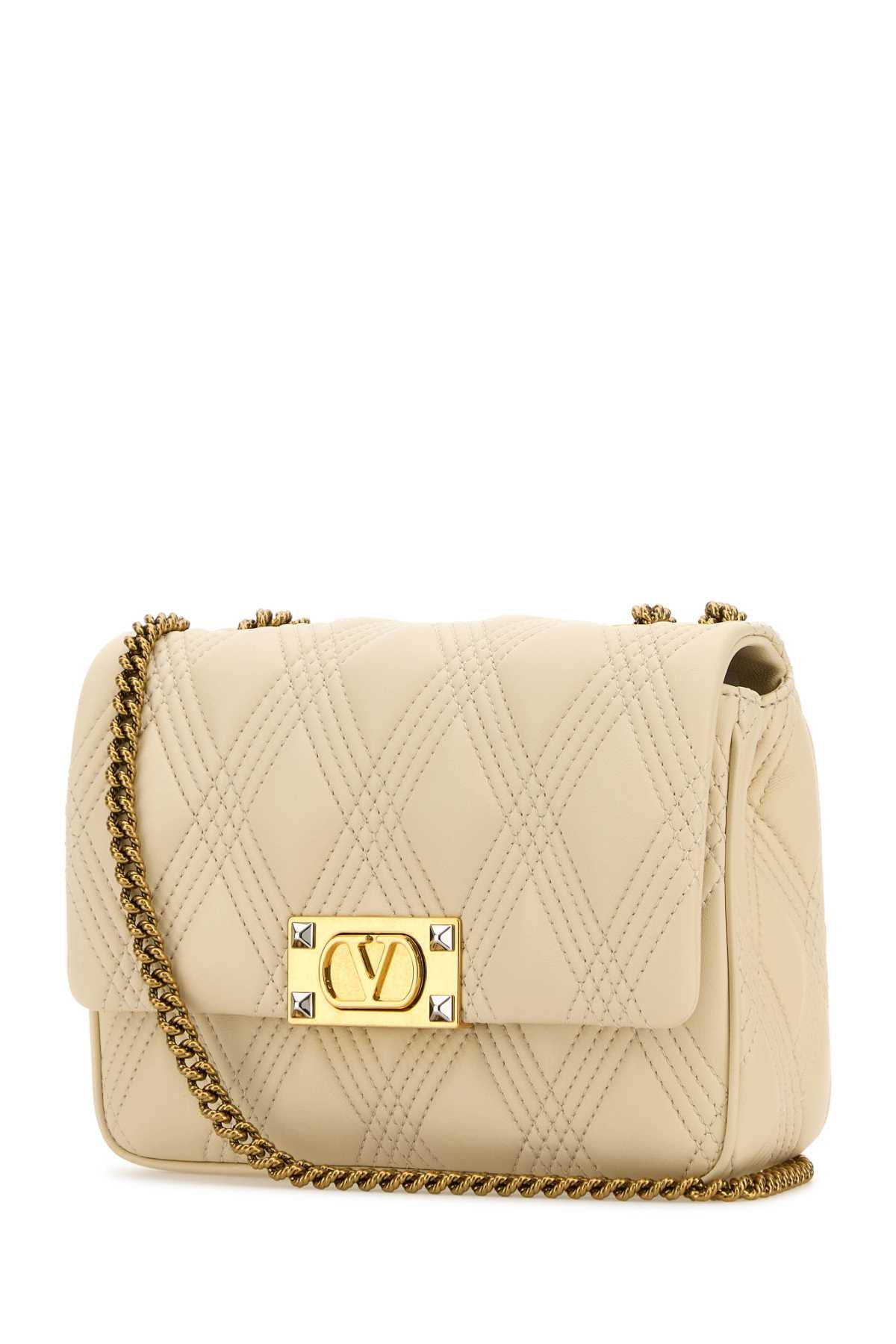 Valentino Garavani Women Ivory Nappa Leather Medium Quiltie 67 Shoulder Bag