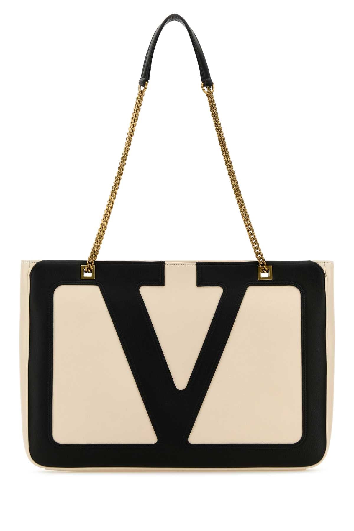 VALENTINO GARAVANI Valentino Garavani Women Sand Leather Medium Viva Superstar Shopping Bag