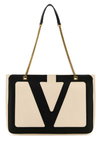 VALENTINO GARAVANI Valentino Garavani Women Sand Leather Medium Viva Superstar Shopping Bag