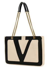 VALENTINO GARAVANI Valentino Garavani Women Sand Leather Medium Viva Superstar Shopping Bag