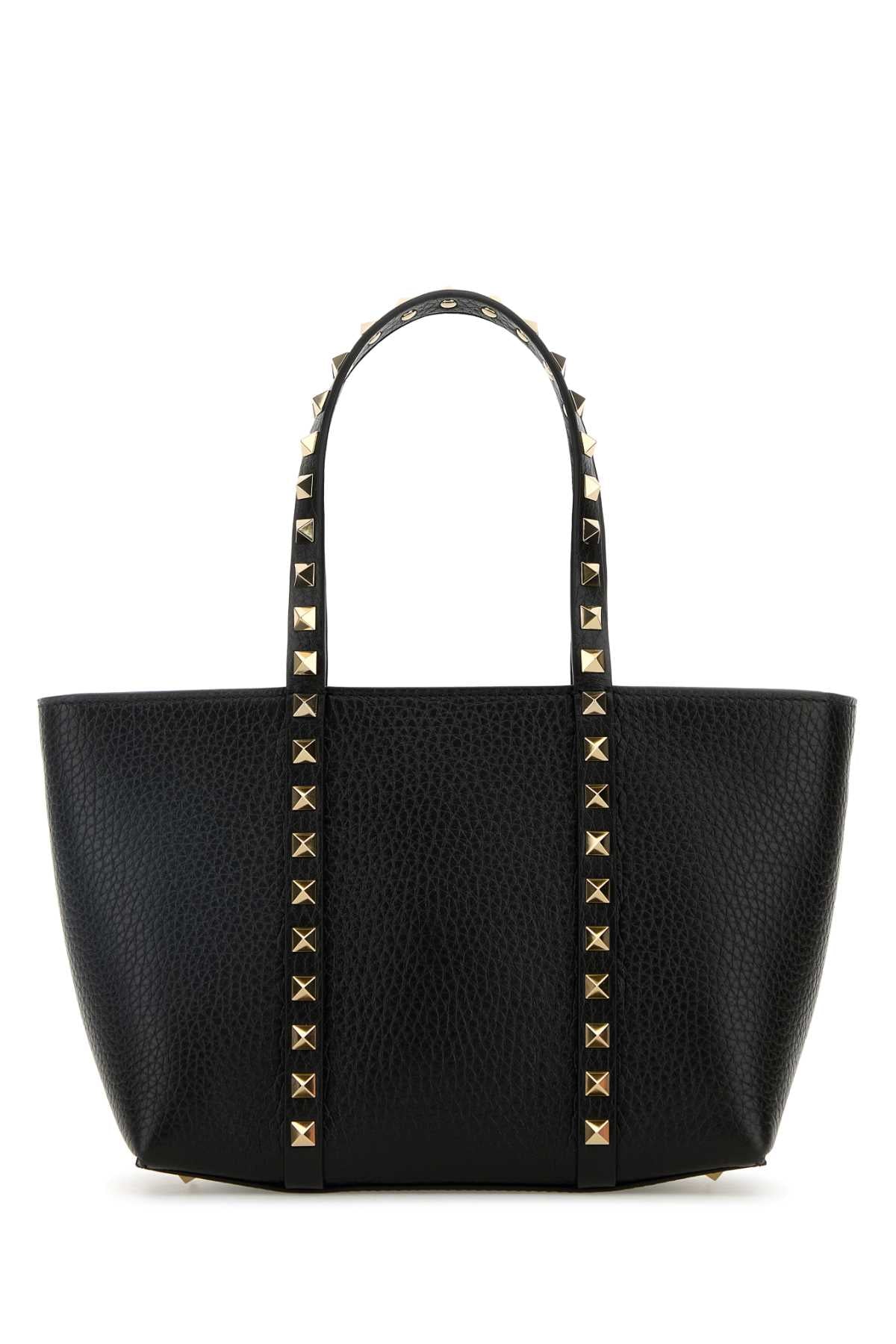 VALENTINO GARAVANI Valentino Garavani Women Black Leather Medium Rockstud Handbag