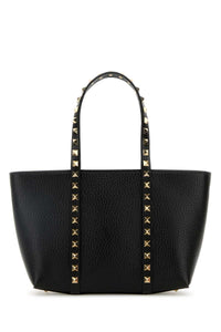 VALENTINO GARAVANI Valentino Garavani Women Black Leather Medium Rockstud Handbag