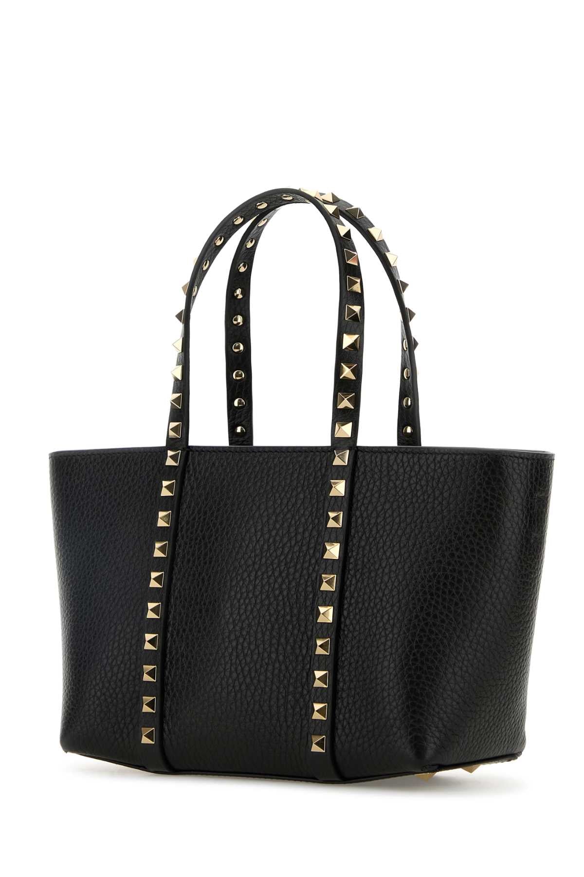 VALENTINO GARAVANI Valentino Garavani Women Black Leather Medium Rockstud Handbag