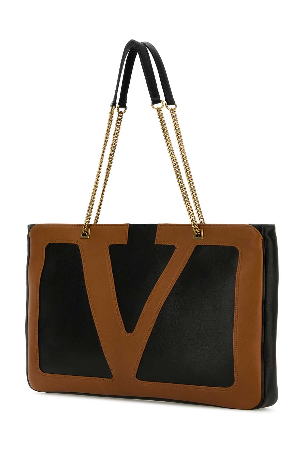 Valentino Garavani Women Black Nappa Leather Large Viva Superstar Shopping Bag
