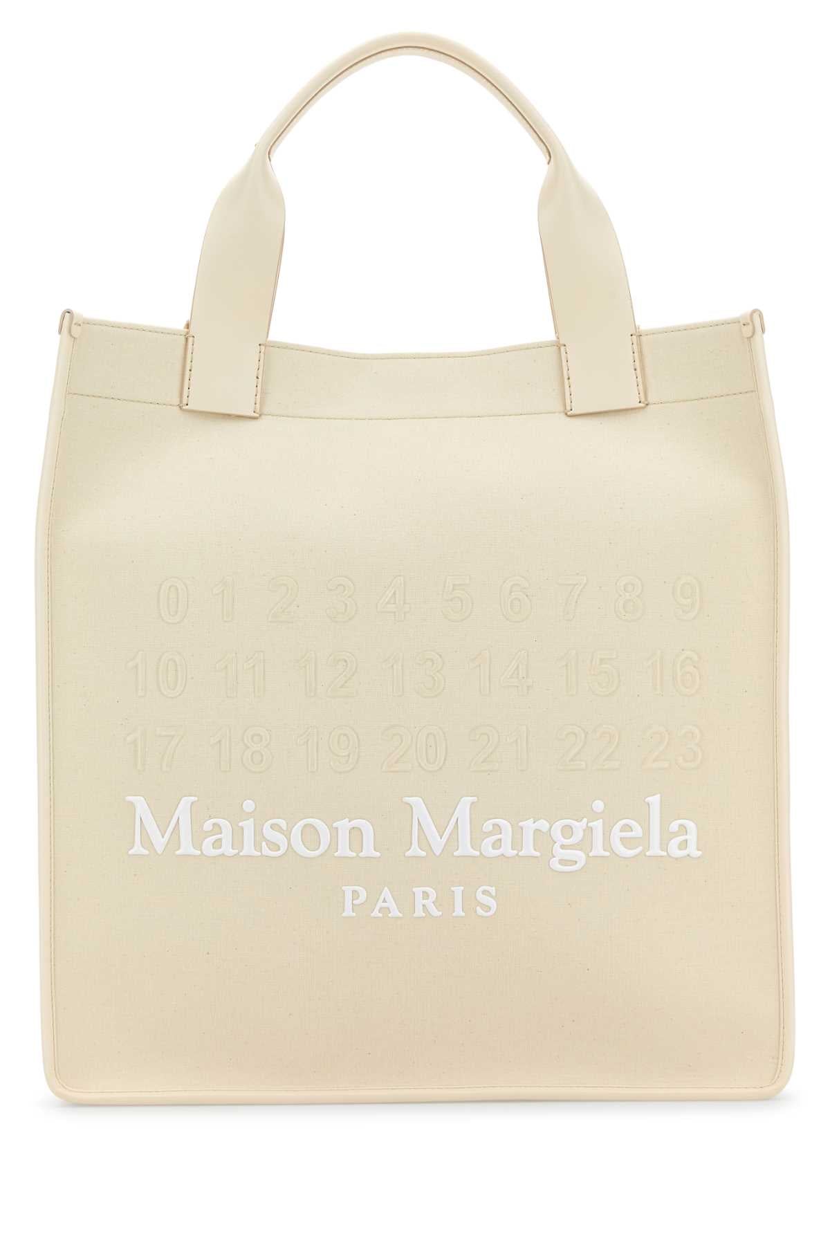 Maison Margiela Women Ivory Canvas Shopping Bag