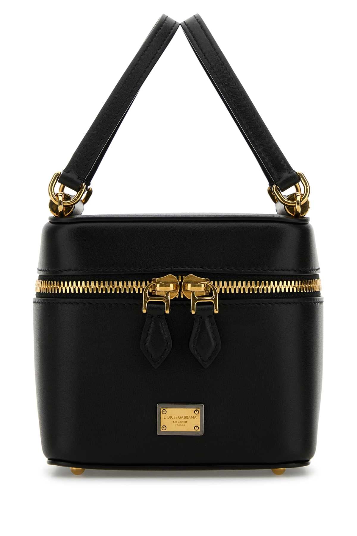Dolce & Gabbana Women Black Leather Sicily Cube Handbag