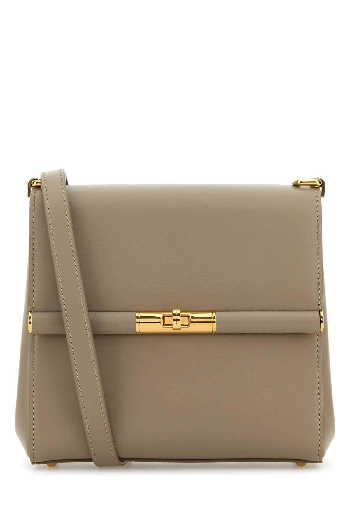 Dolce & Gabbana Women Dove Grey Leather Marlene Crossbody Bag