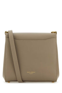 Dolce & Gabbana Women Dove Grey Leather Marlene Crossbody Bag