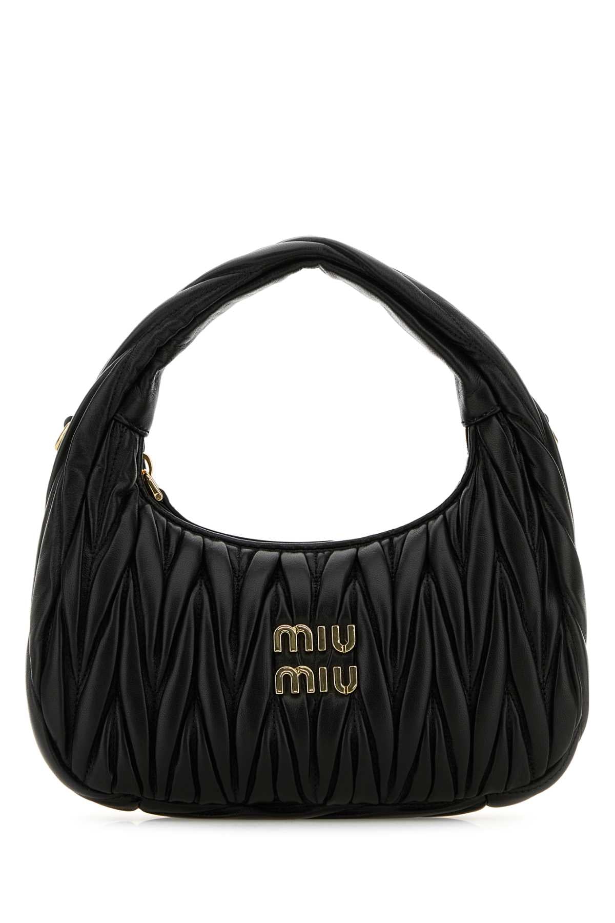 MIU MIU Miu Miu Women Black Nappa Leather Wander Handbag