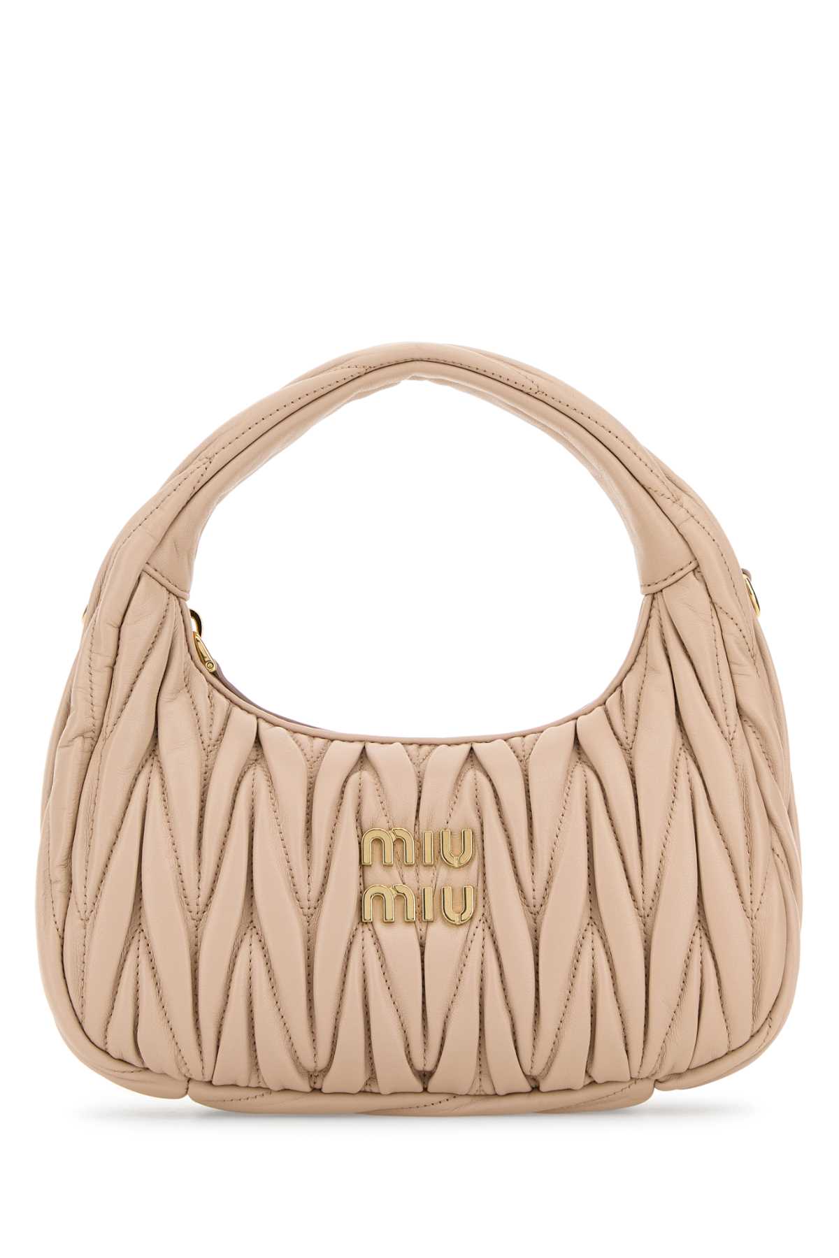 Miu Miu Women Powder Pink Nappa Leather Wander Handbag