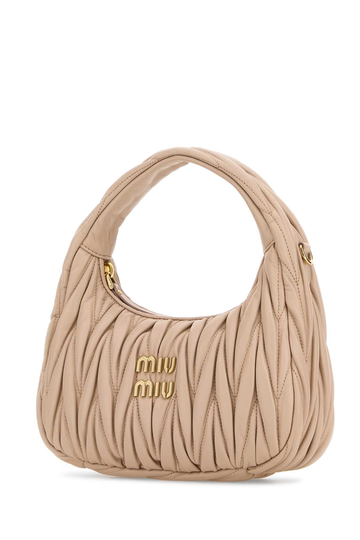 Miu Miu Women Powder Pink Nappa Leather Wander Handbag