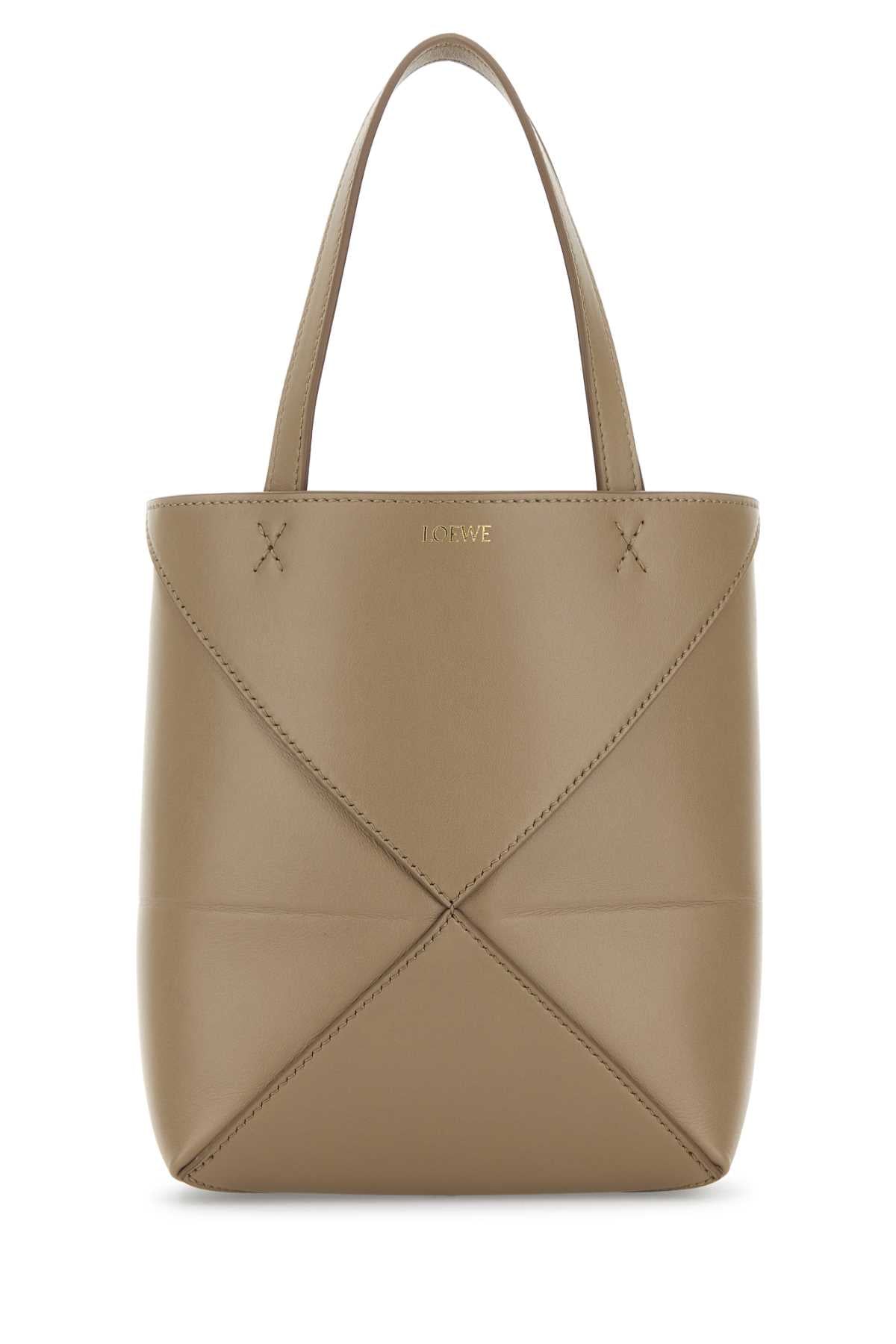 LOEWE Loewe Women Beige Leather Mini Puzzle Fold Handbag