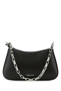 Alexander Mcqueen Women Black Leather Mini T-Bar Handbag